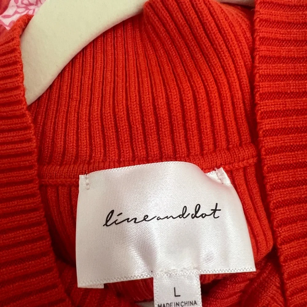 Line & Dot Red Ribbed Tank Top - Picture 3 of 3